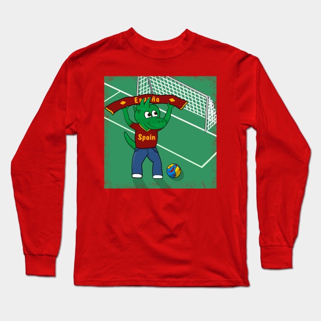 Dino Spain Football Fan Long Sleeve T-Shirt by SNCdesigns